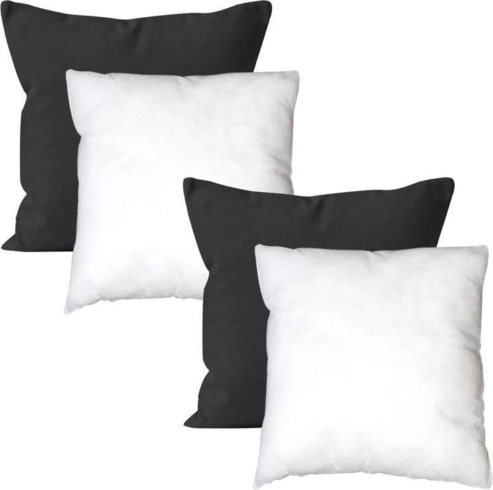 Produktbild Casativo Kissenhüllen und Füllkissen im 4er-Set, schwarz, 40 x 40 cm (40 x 40 cm)