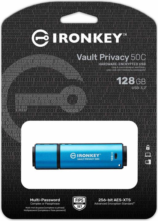 Immagine prodotto Kingston IronKey Vault Privacy 50C (128 GB, USB-C)