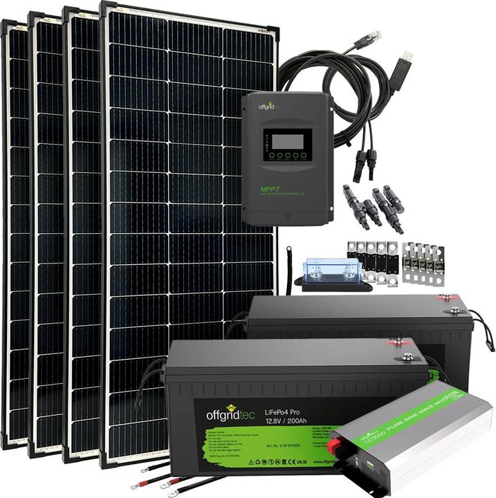 Offgridtec ® Autark Pro XL Système solaire 600W - 3000W AC Puissance 2x 200Ah Batterie LiFePO4 (3000 W)