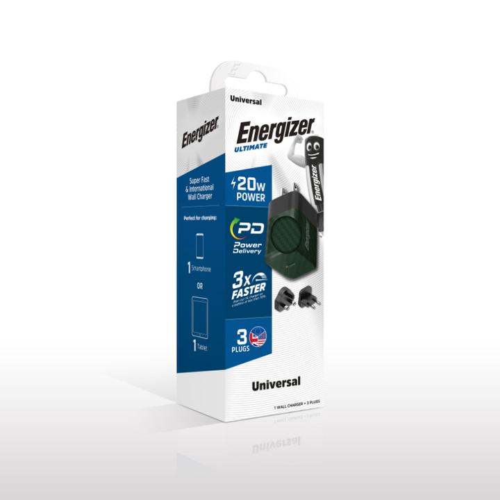 Actual product image Energizer Power Delivery Charger - 20 W - EU/UK/US, green (20 W)
