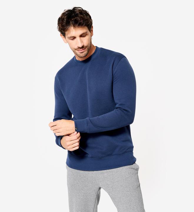 Domyos Sweatshirt Herren warm Baumwolle - dunkelblau
