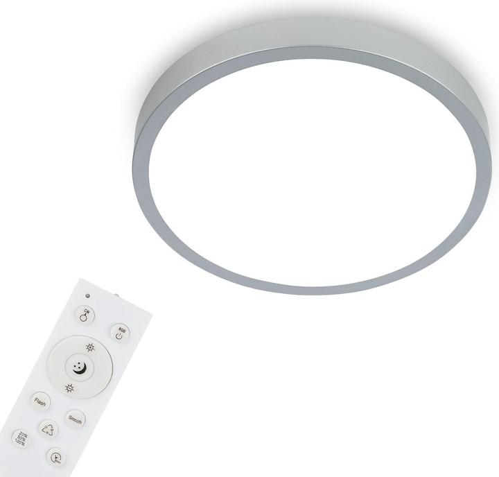 Actual product image Briloner RGBW LED surface mounted light, silver color, 1xLED/22W (2900 lm)