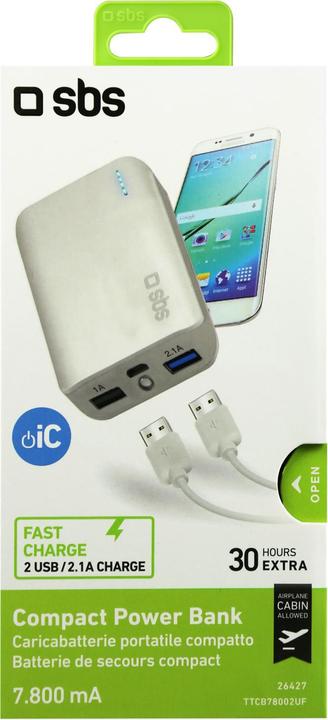 Immagine prodotto SBS Powerbank con carica rapida e 7800 mAh (7800 mAh, 28.86 Wh)