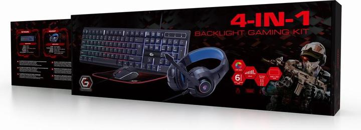Actual product image Gembird Gaming SetinchGhostinch with 4in1 backlight keyboard mouse pad GGS-UMGL4-02 (US, Cable)