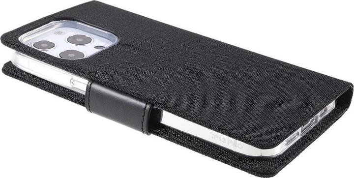 Actual product image iPhone 13 Pro Max - Canvas Fabric Leather Case Black (Apple iPhone 13 Pro Max)
