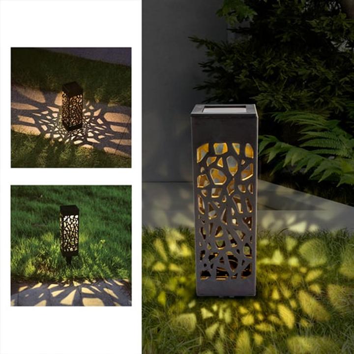 Image du produit Eaxus Lot de 3 lampes solaires de jardin à LED avec piquet de terre, lanterne de jardin avec panneau (IP44)