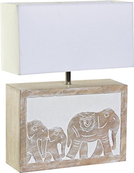 Actual product image DKD Home Decor Desk lamp White Brown Mango wood 50 W 220 V 33 x 12 x 41 cm