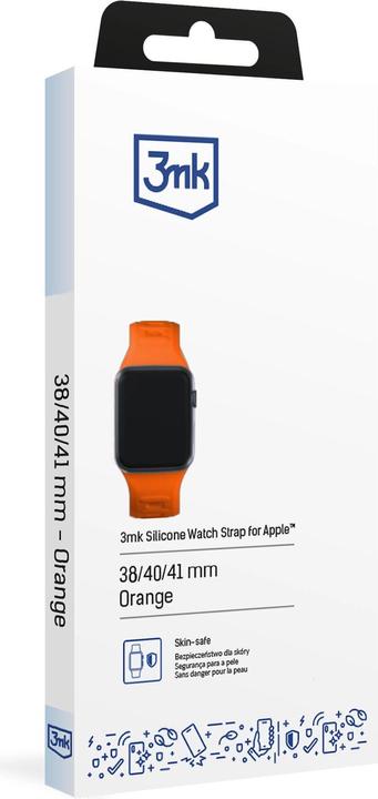 Produktbild 3MK Silicone Watch Strap pomarańczowy/ orange dla Apple Watch 38/40/41mm (Silikon, Edelstahl, 3, 4, 9, Ultra)