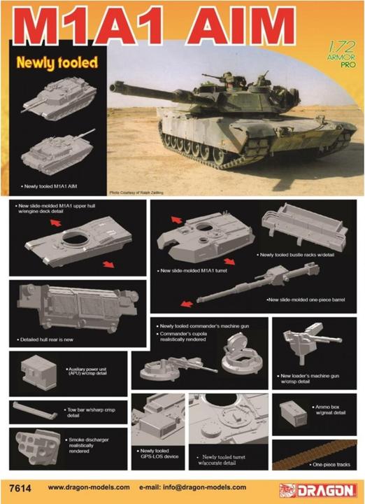 Actual product image 1:72 M1A1 Abrams AIM
