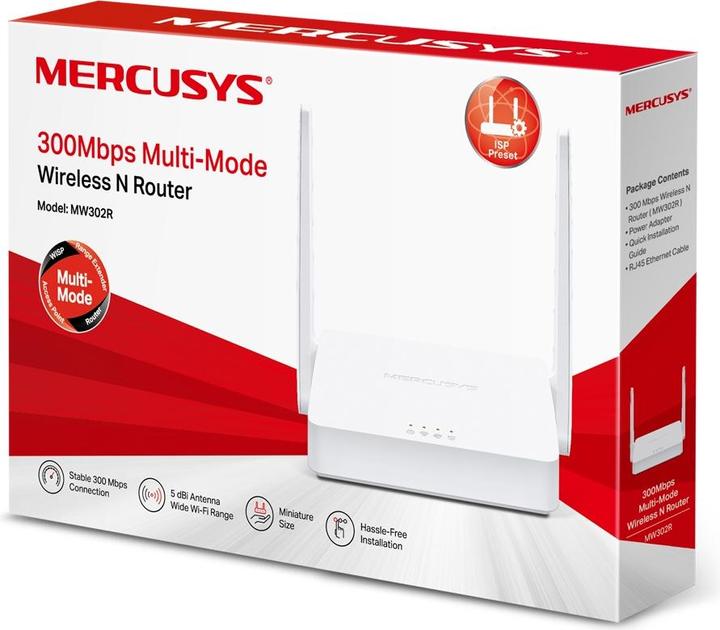 Actual product image Mercusys MW302R WLAN Router Fast Ethernet Single Band ()