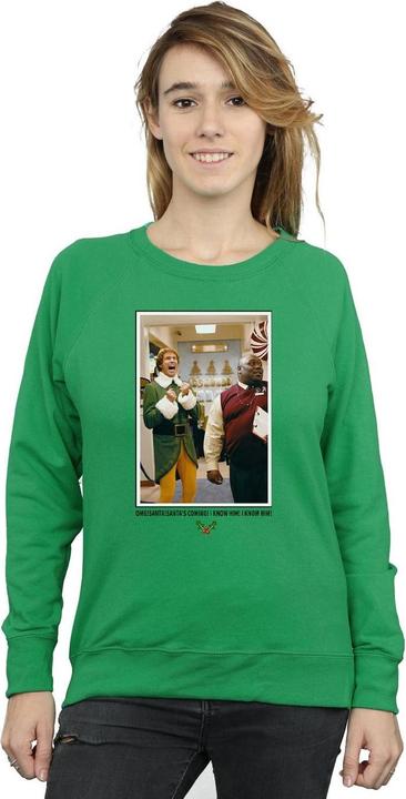 Actual product image Elf Womens/Ladies OMG Santa Photo Sweatshirt (L)