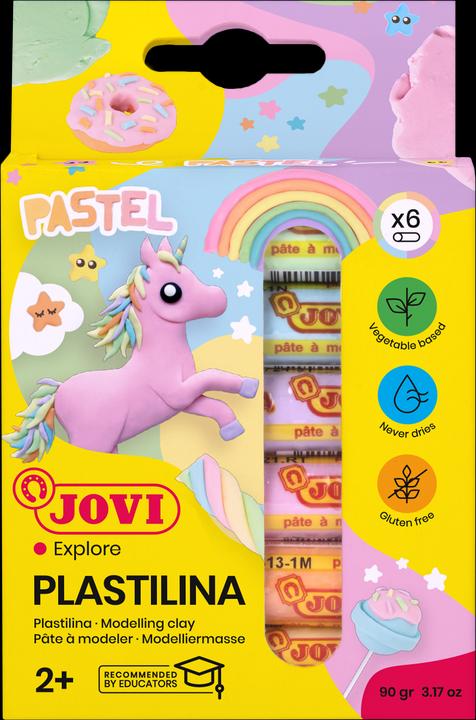 Actual product image Jovi Plasticine PLASTILINA assorted colours, 6 colours 15.0 g each