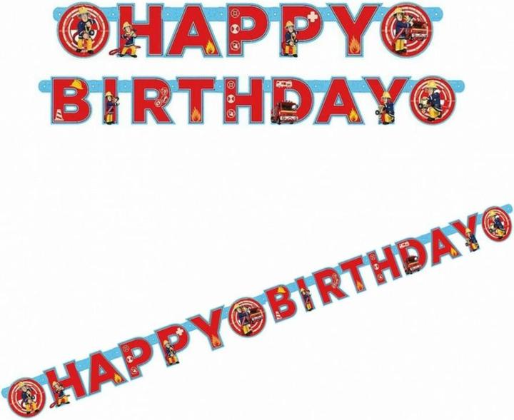 Actual product image Fireman Sam Letter Happy Birthday Banner
