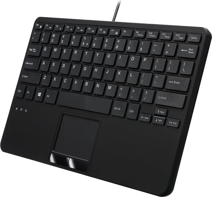 Immagine prodotto Perixx PERIBOARD-525 IT B, tastiera mini USB cablata con touchpad, tasti a forbice, 2 porte USB integrate (DE, Cablato)