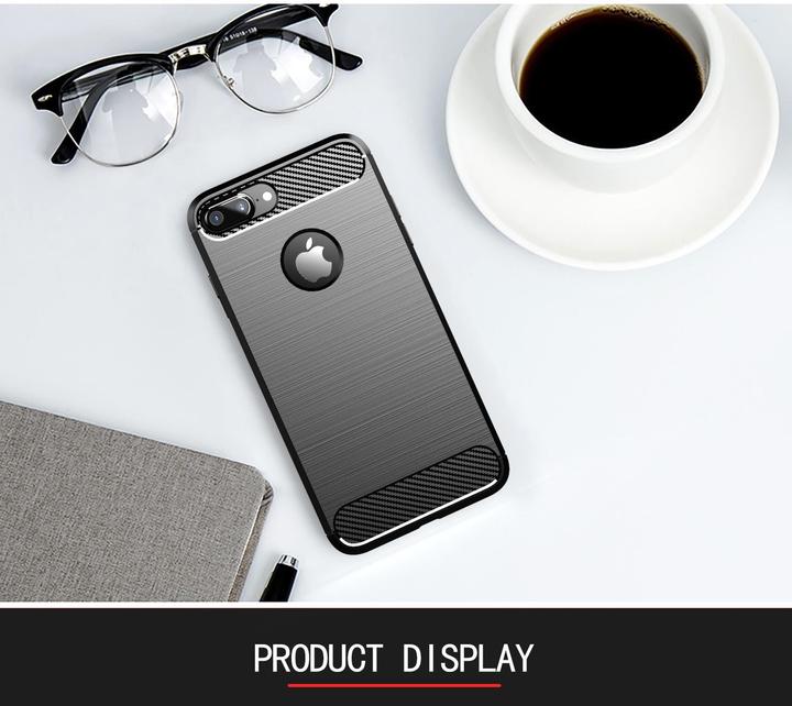 Produktbild Cadorabo TPU Ultra Slim carbon edelstahl Kombi Cover (Apple iPhone 7 Plus, Apple iPhone 7s Plus)