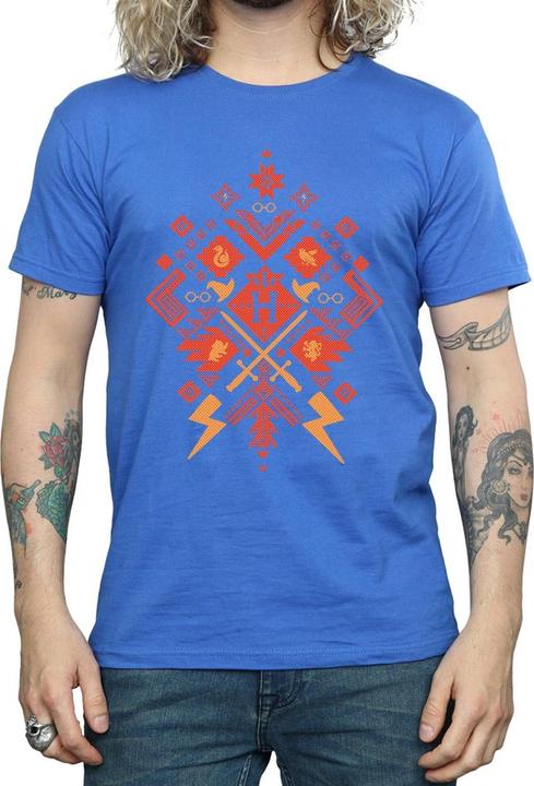 Actual product image Mens Christmas Fair Isle T-Shirt (XXL)