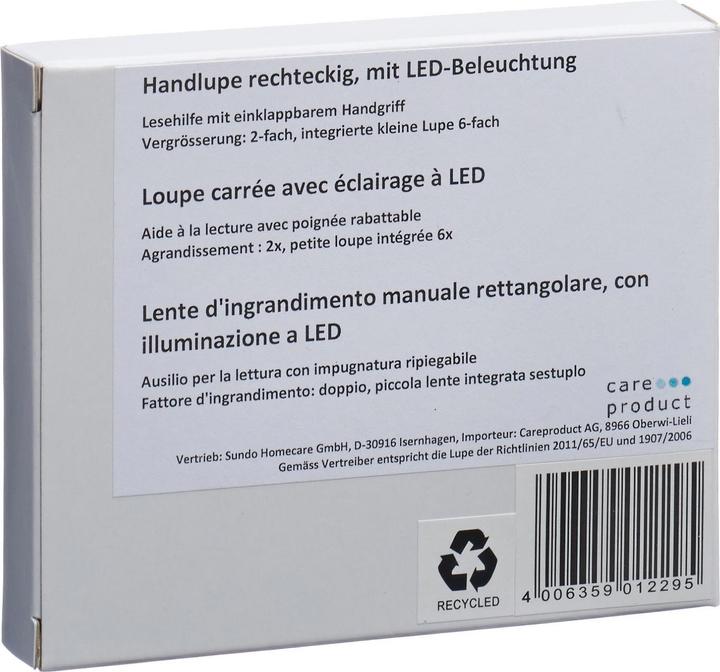 Actual product image Sundo Hand magnifier with LED illumination rectangular