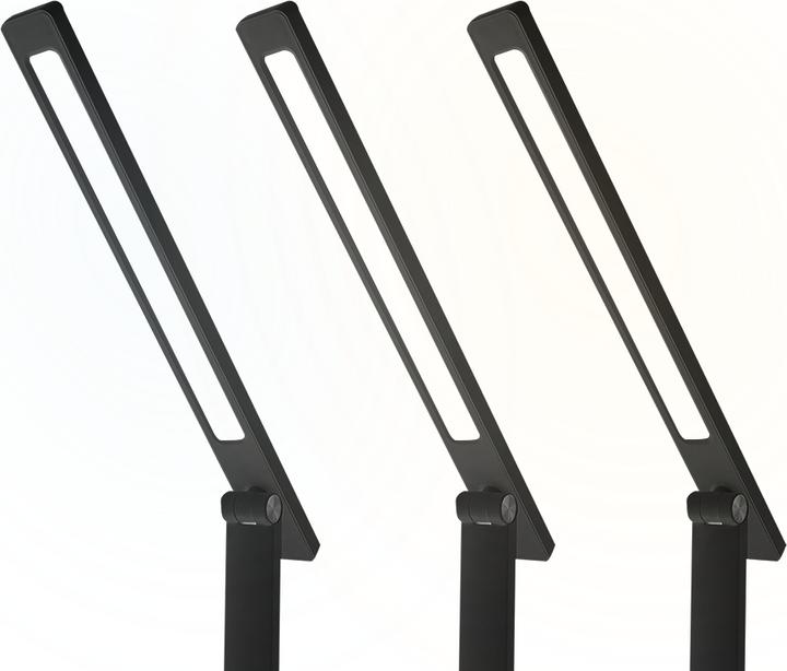 Actual product image Lasmex LED desk Lamp 10W, 3000/4500/6000K, induction charging, touch control, dimmer, black, LTC