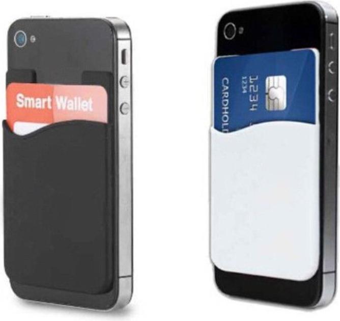 Produktbild Apfelkiste Klebende Kredit- Bankkarten Tasche Hülle für Smartphones und Tablets - Schwarz (Apple iPhone X, Samsung Galaxy R)