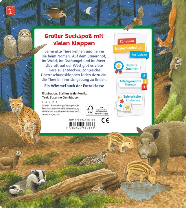 Immagine prodotto Ravensburger Il mio libro di oggetti nascosti da cercare: Gli animali e i loro figli (Tedesco)