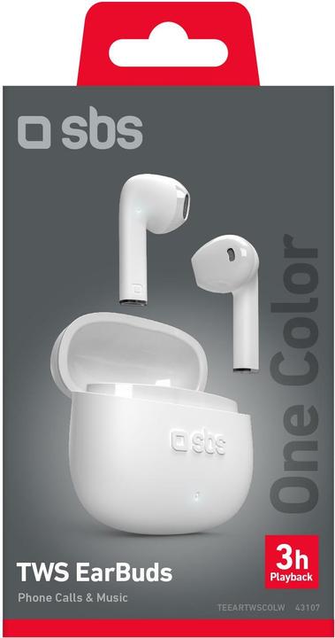 Image du produit SBS One Color Semi-In-Ear blancá Casque TWS-BT (90 h, Sans fil)
