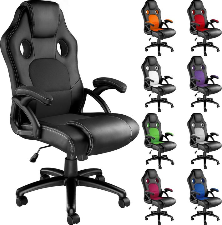 Actual product image tectake Sports Seat Executive Chair, Black-Black