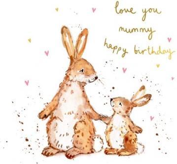 Produktbild Louise Mulgrew Glückwunschkarte Love you mummy happy birthday - Hasen - von (1 Stk.)