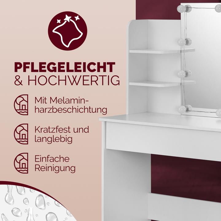 Produktbild Casaria Schminktisch (108 x 40 x 140 cm)