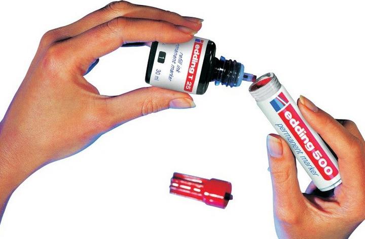 Actual product image Edding Refill ink T25 (ink cartridges, Red, 35 mm)