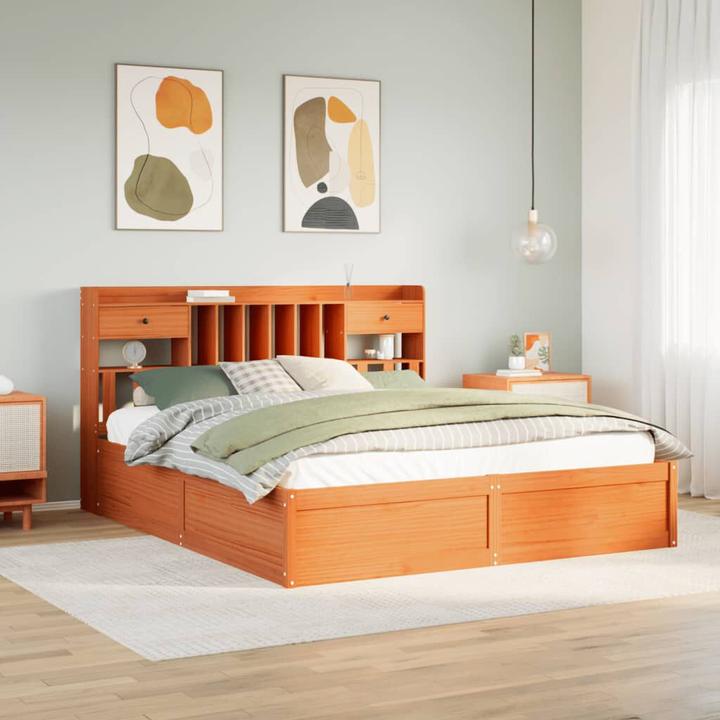 Produktbild VidaXL Massivholzbett Holzbett Bett Doppelbett ohne Matratze 180x200 Kiefernholz (180 x 200 cm)