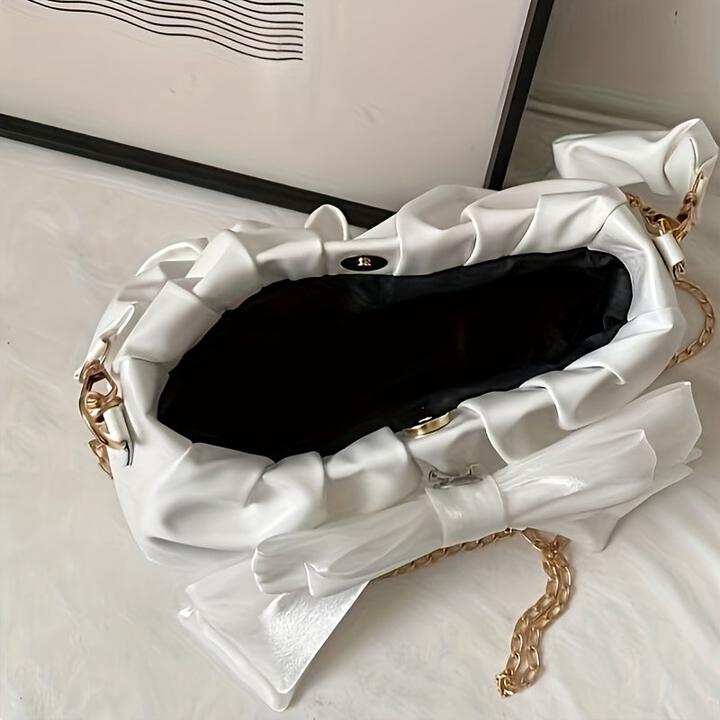Produktbild Only-Bags.Store Chic bow shoulder bags, monochrome bags with magnetic closure and polyester lining