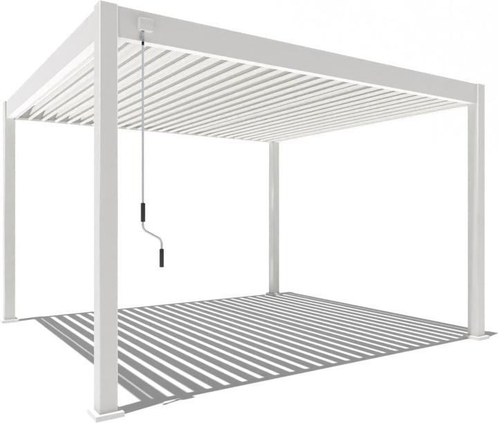 Produktbild Weide Pergola Deluxe Plus mit Lamellendach 3.6x4m Weiss (400 cm, 360 cm)