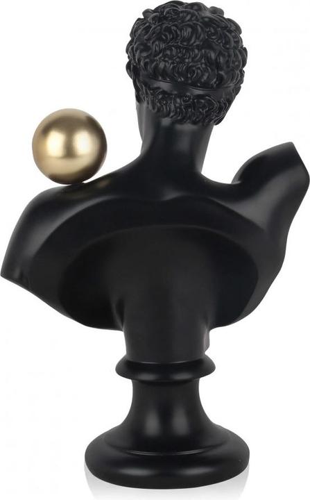 Image du produit Buste grec homme avec boule - Noir (35 x 25 x 15 cm)