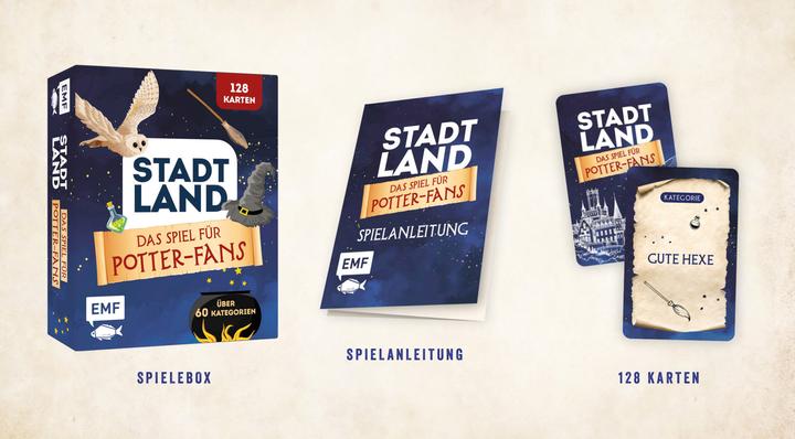 Produktbild Kartenspiel: Stadt, Land,... Das inoffizielle Spiel für Potterheads mit 128 Karten (Deutsch)
