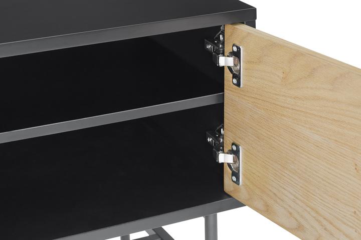 Image du produit SalesFever Buffet bas en placage bois véritablex60 noir (150 x 40 x 60 cm)