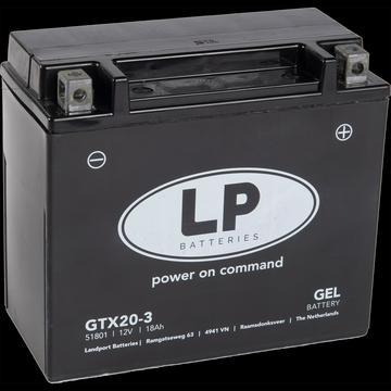 Actual product image Landport Motorbike battery Gel GTX20-3 12V 18Ah (12 V, 18 Ah)