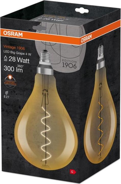 Actual product image Osram Vintage 1906 Led Classic A (E27, 5 W, 300 lm, 1 x, G)