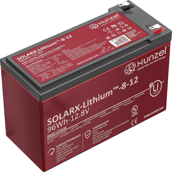 Produktbild Xunzel Batterie Lithium Solarx 12V (12 V, 8 Ah)