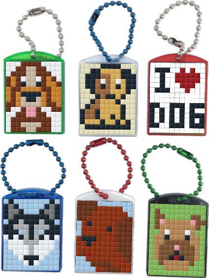 pixeln.ch Schlüsselanhänger 6er Geschenk Set - Hunde