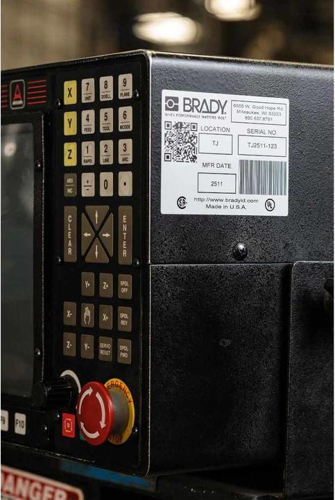 Actual product image Brady B30-18-438, metallised polyester, matt, 76.20 x 25.40 mm, tamper-proof, permanent (1