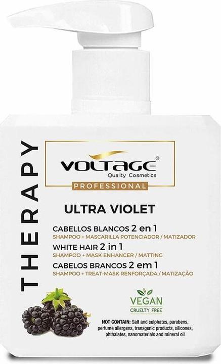 Actual product image DVA Electric THERAPY ULTRA VIOLET cabellos blancos 2 en 1 champú-mascaril (500 ml, Liquid shampoo)