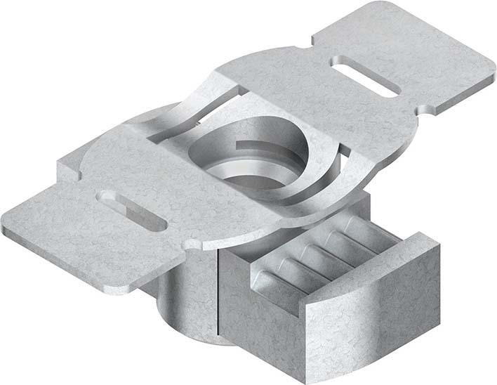 Immagine prodotto Niedax NIE GMZFM8-18F Dado scorrevole dentato con supporto di fissaggio Filetto M8 zincato a caldo. (M8)