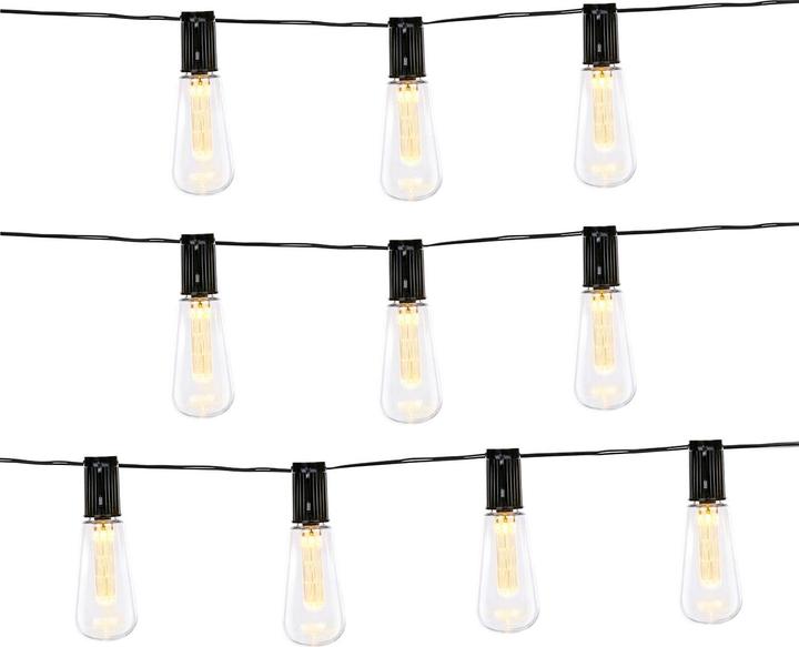 Immagine prodotto Grundig 2er-Set Solar-LED-Lichterkettee mit 10 warmweissen LED Glühbirnen, 3,35 m (3.35 m)