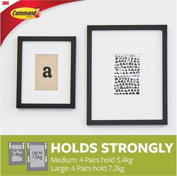Actual product image 3M Command Picture Hanging Strips Set, Medium & Large (pack 12)