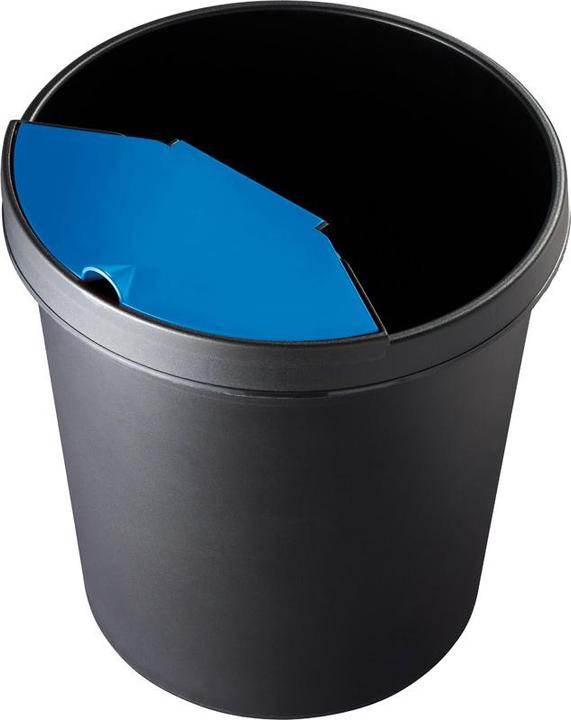 Produktbild Helit H6106093 Abfalleinsatz für Papierkorb Linear, 2 L, schwarz/Deckel blau (2 l)