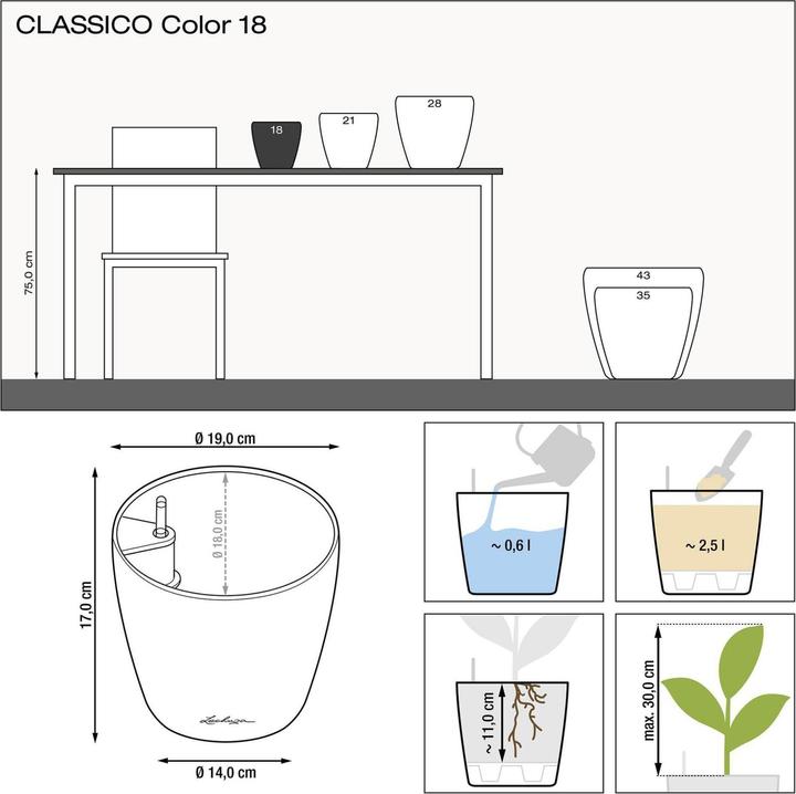 Produktbild Lechuza Classico 18 (19 cm)