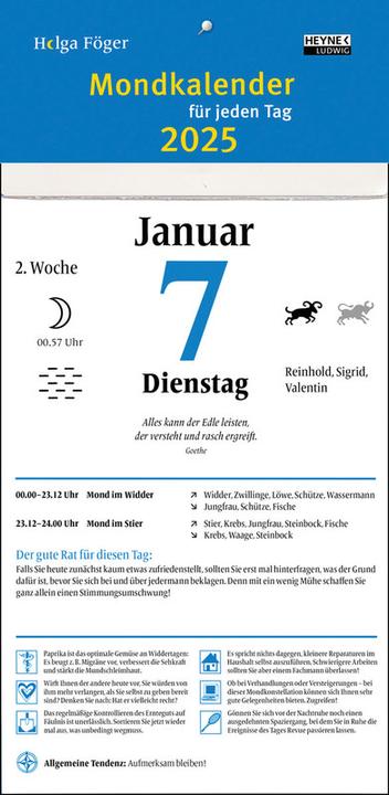 Produktbild Heyne Ludwig Mondkalender für jeden Tag (13 x 21 cm, Harter Einband, Deutsch)