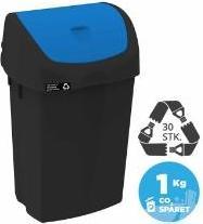 Produktbild NMF Affaldsbeholder Nordic Recycle 25 ltr Sort Blå vippelåg,1 stk