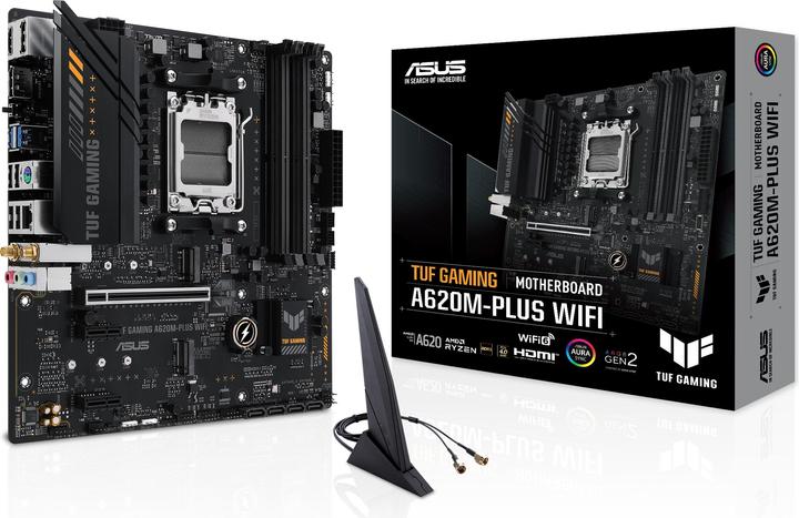 Actual product image ASUS TUF GAMING A620M-PLUS WIFI (AM5, AMD A620, mATX)