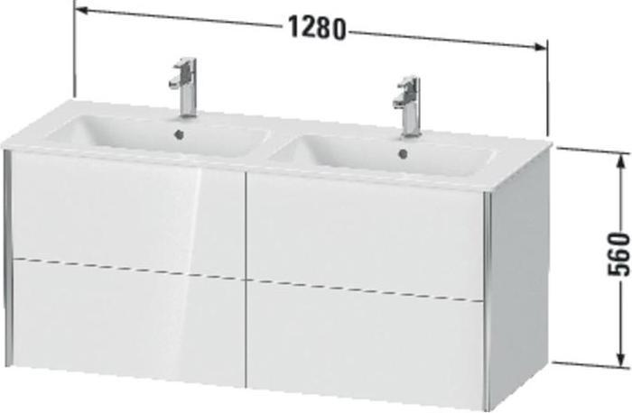 Produktbild Duravit Waschtischunterbau XVIU 560x1280x480mm Prof. Champ ma weiss matt (128 x 56 x 48 cm)